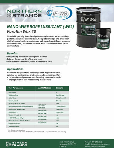 Nano Wire Rope Lubricant