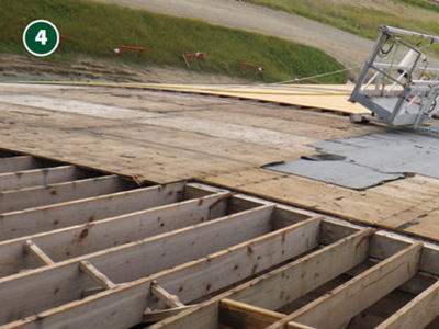 INCLINE SUSPENDED ACCESS PLATFORM ON SLOPED ROOF